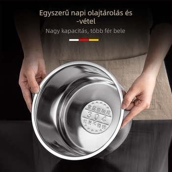 Otthoni zsír tároló, 304 rozsdamentes acélból, élelmiszer-minőségű, hűtőbarát, fedéllel