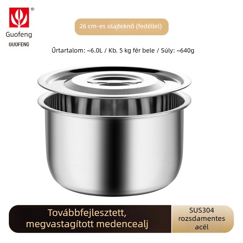 Otthoni zsír tároló, 304 rozsdamentes acélból, élelmiszer-minőségű, hűtőbarát, fedéllel