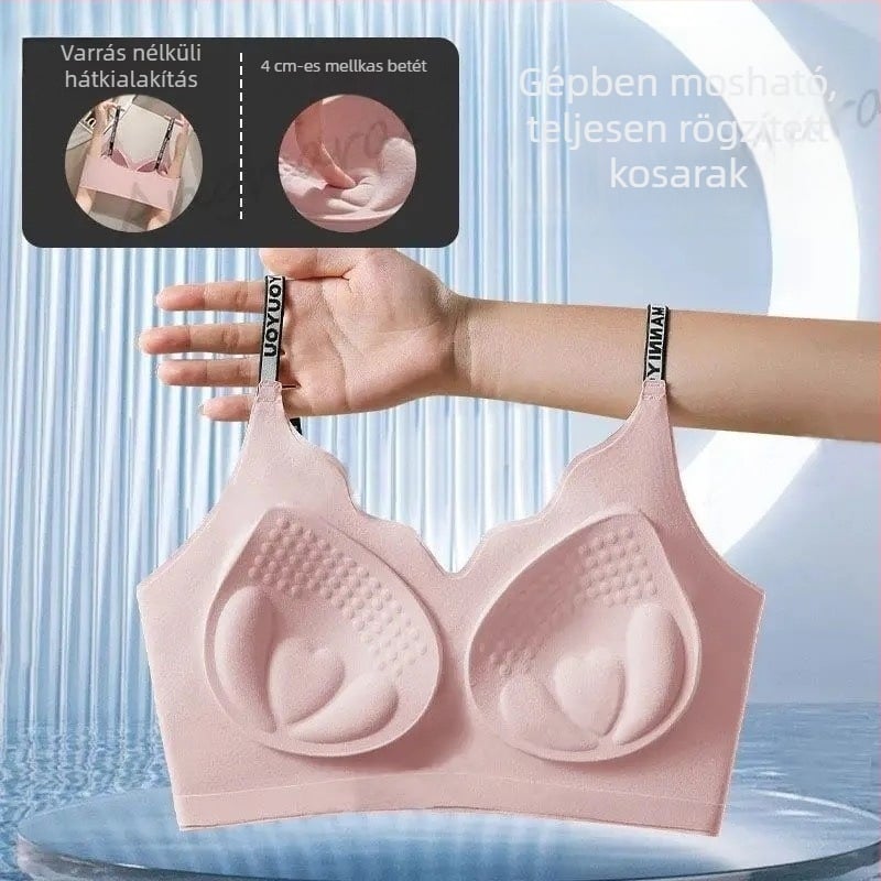 Nyáron hordható varrás nélküli melltartó-camiszola kis mellekhez, formázó és támasztó, vastag formázott kosárral (3/4)