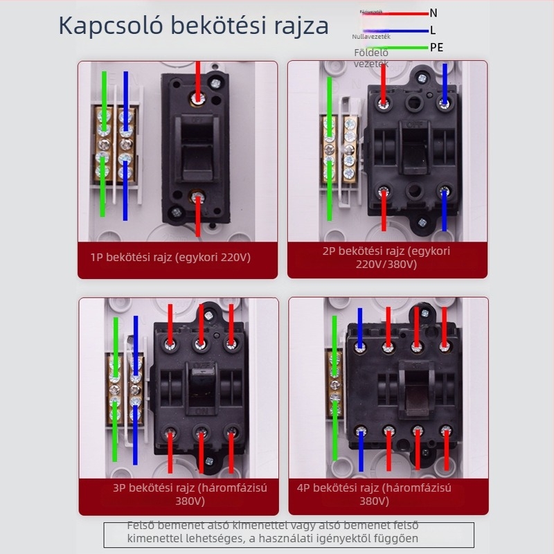UKF vízálló terhelés-szigetelő kapcsoló 220/380V, kültéri esővédett forgókapcsoló 234P20/35/63A kimenet
