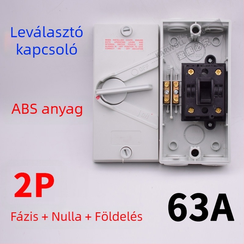 UKF vízálló terhelés-szigetelő kapcsoló 220/380V, kültéri esővédett forgókapcsoló 234P20/35/63A kimenet