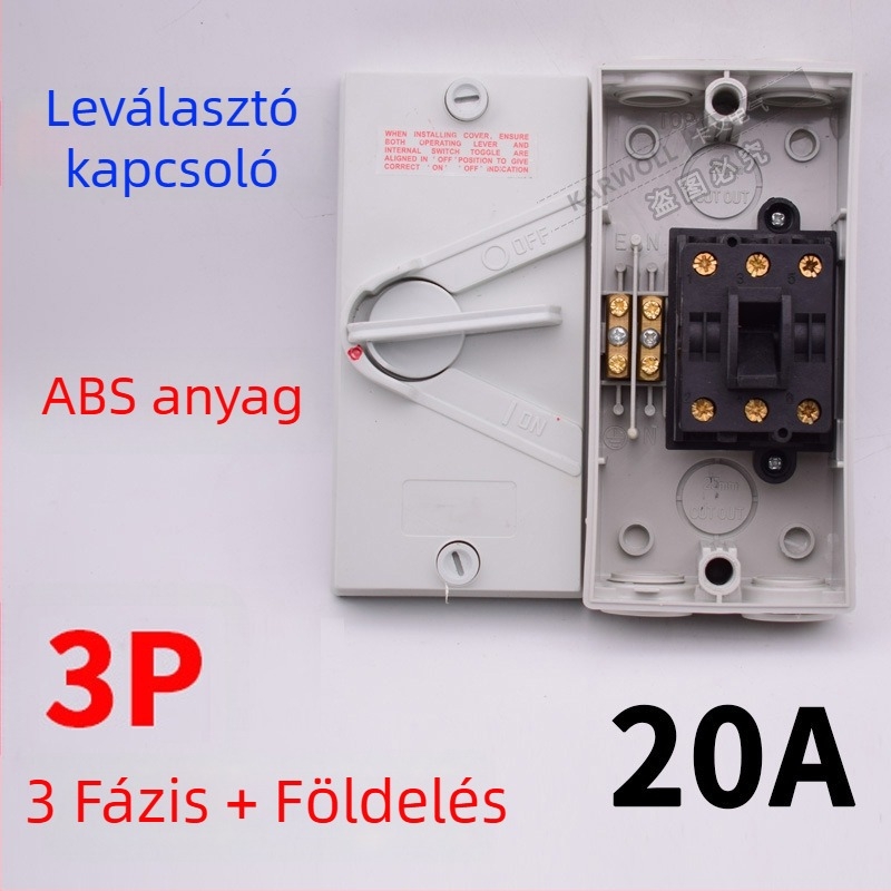 UKF vízálló terhelés-szigetelő kapcsoló 220/380V, kültéri esővédett forgókapcsoló 234P20/35/63A kimenet
