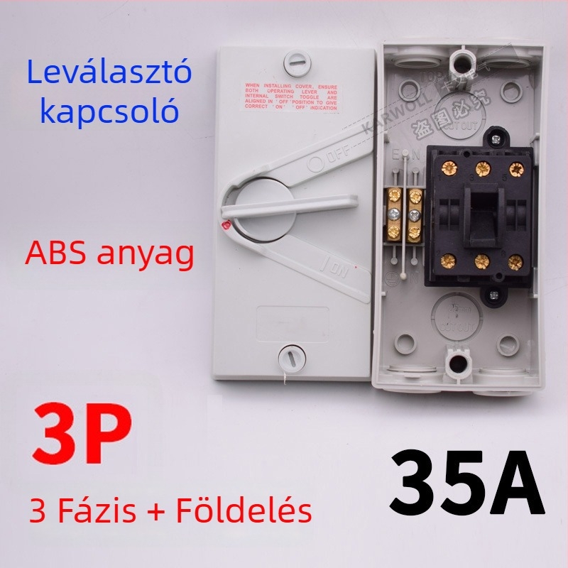 UKF vízálló terhelés-szigetelő kapcsoló 220/380V, kültéri esővédett forgókapcsoló 234P20/35/63A kimenet