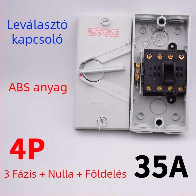 UKF vízálló terhelés-szigetelő kapcsoló 220/380V, kültéri esővédett forgókapcsoló 234P20/35/63A kimenet