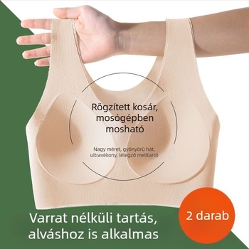 Drót nélküli sportmelltartó kis méretű mellekhez, formázott 3/4-es kosár, integrált top-stílus, rögzített kosarak, légáteresztő hátsó rész