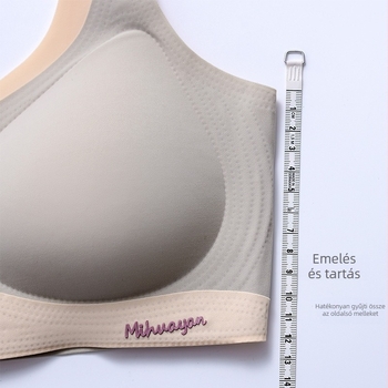 Női latex push-up sporttop, vezeték nélküli, seamless, hátformázó, teljes kosár, nylon-spandex