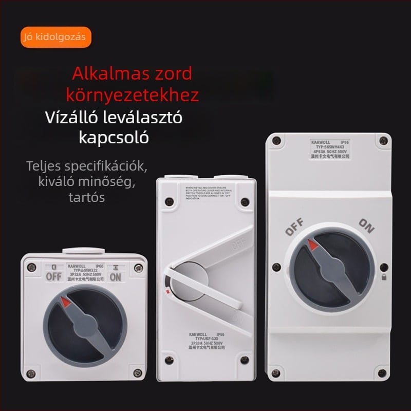1/2/3/4P vízálló izoláló kapcsoló, háromfázisú kültéri forgó terheléskapcsoló, UKF sorozat, 20/35/63A