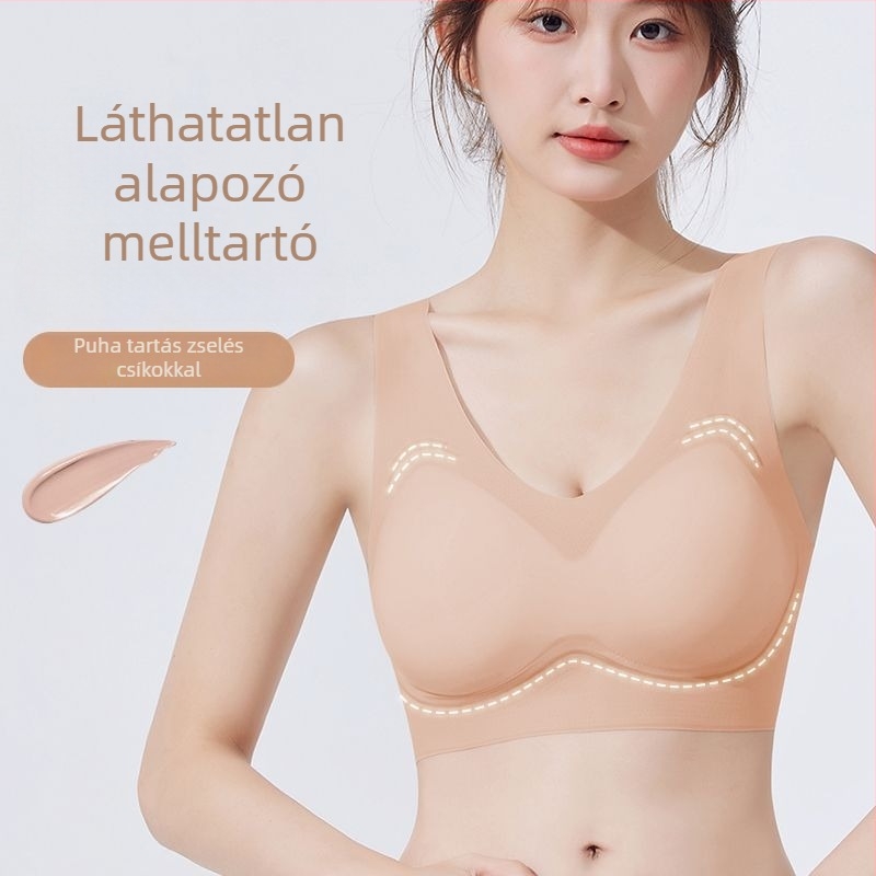 Varrás nélküli női fehérnemű, mellény-stílusú, koreai stílus, acélgyűrű nélkül, kis mellekhez, push-up hatás, vékony és kényelmes, géppel mosható