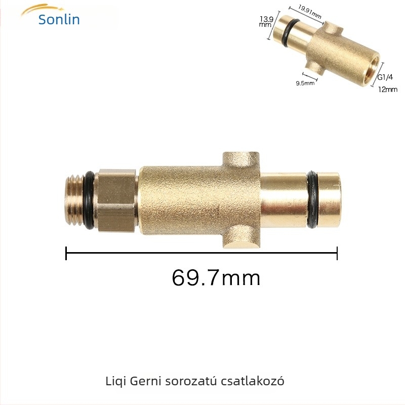 Kechliqi Yili tiszta réz magasnyomású habosító kanna adapter, G1/4 menet, K-sorozat