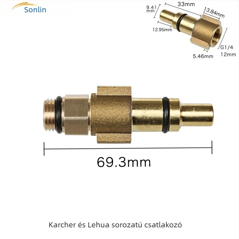 Kechliqi Yili tiszta réz magasnyomású habosító kanna adapter, G1/4 menet, K-sorozat