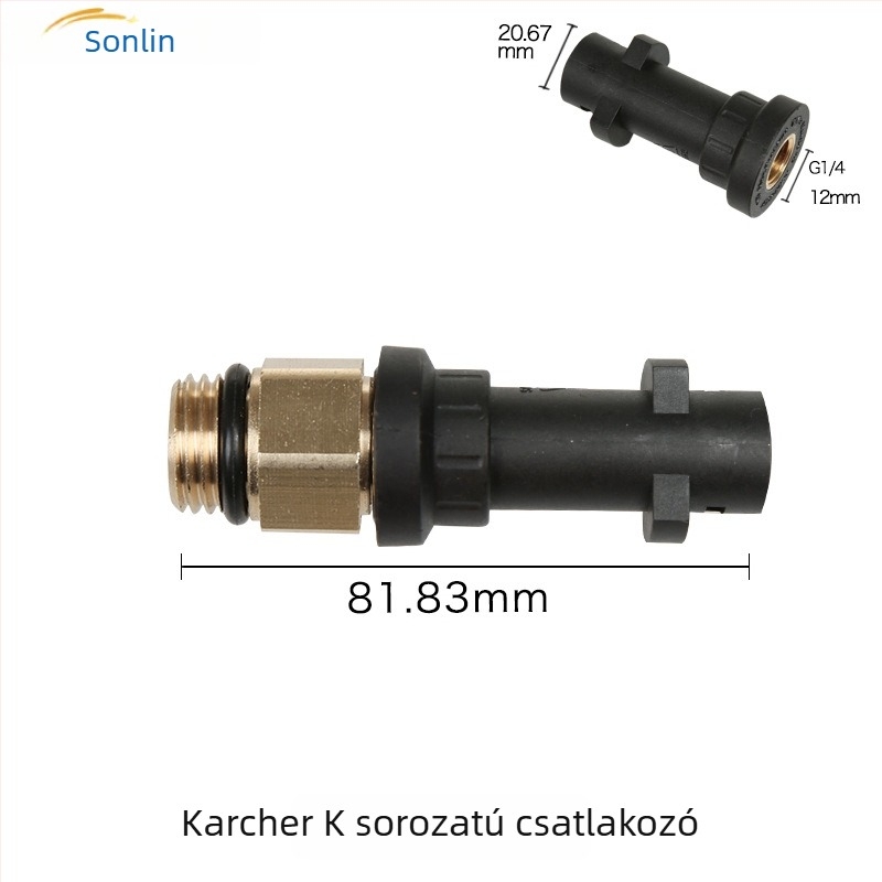 Kechliqi Yili tiszta réz magasnyomású habosító kanna adapter, G1/4 menet, K-sorozat