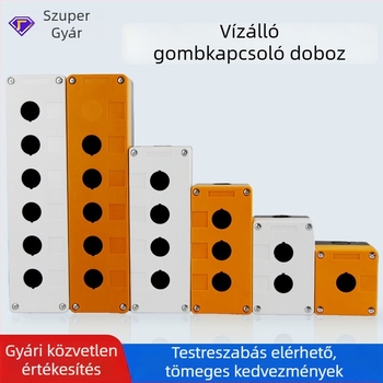BX1 Gombvezérlő doboz — Ipari felhasználásra vízálló gombjelző doboz, 22 mm, vészleállítás, porálló, 12345 lyukú kapcsoló doboz