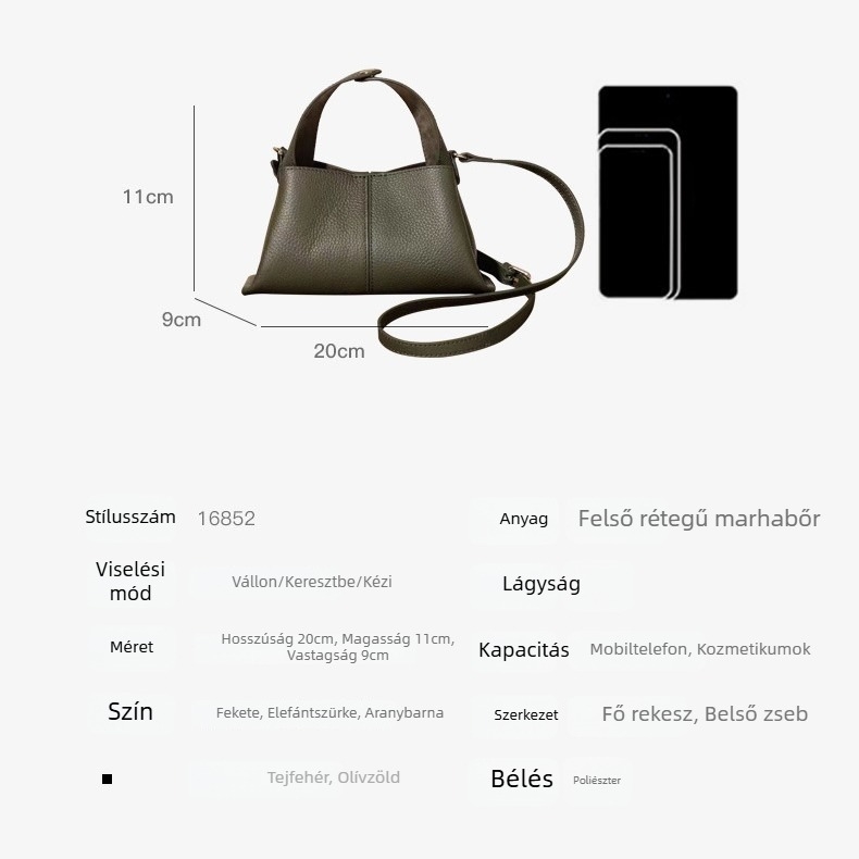 Valódi bőrből készült kis táska, 2025 nyár, modern, sokoldalú váll- és crossbody táska nőknek