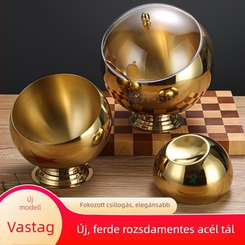 Rozsdamentes acél szósz tál hot pot és malatang számára, arany szín, kereskedelmi használatra
