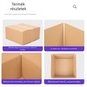 Félmagasságú négyszögletes doboz, rendkívül merev hullámkarton, sík csomagolás szállításhoz