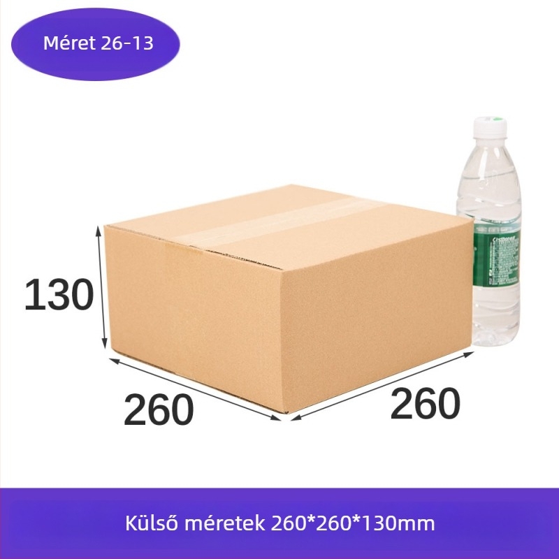 Félmagasságú négyszögletes doboz, rendkívül merev hullámkarton, sík csomagolás szállításhoz