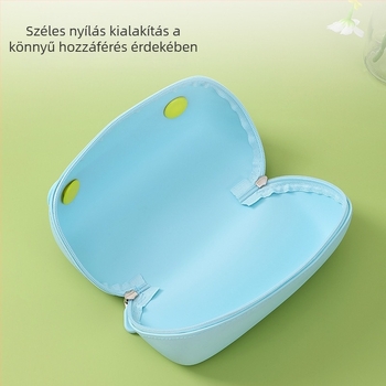 Vertikális szilikon kozmetikai táska rekeszekkel, hordozható, nagy kapacitású, elegáns érzet