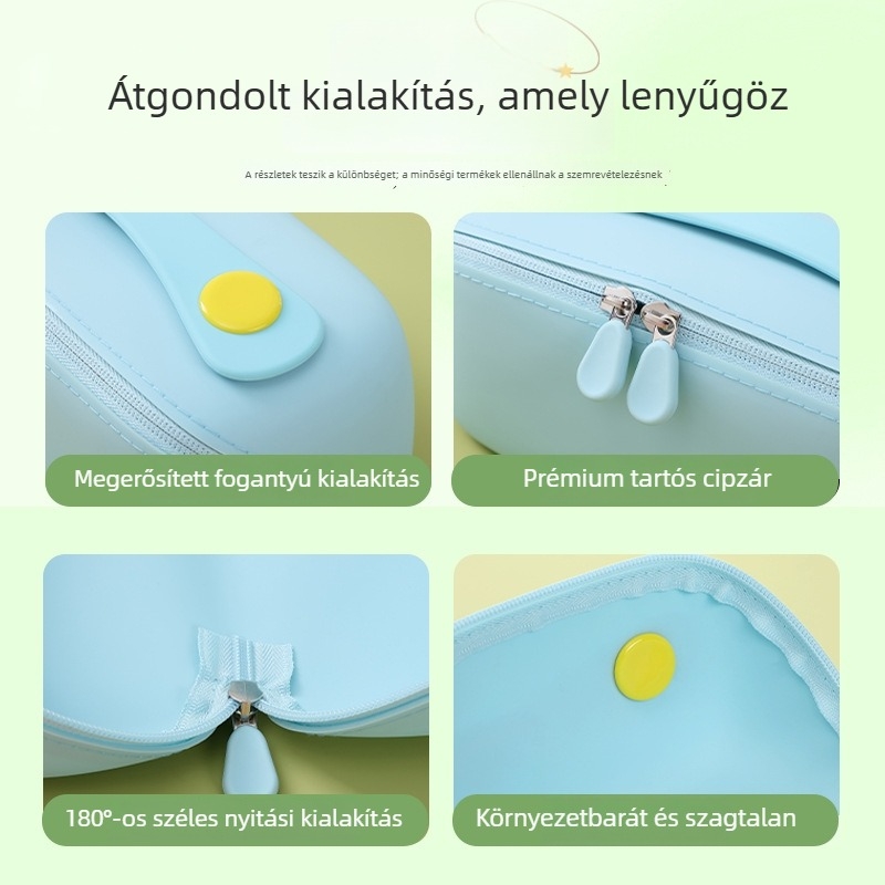 Vertikális szilikon kozmetikai táska rekeszekkel, hordozható, nagy kapacitású, elegáns érzet