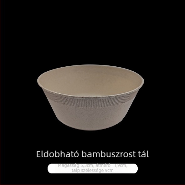 Egyszer használatos étkészlet bambuszrostból, négy részes, magas minőségű, biológiailag lebomló, élelmiszerbiztonságos