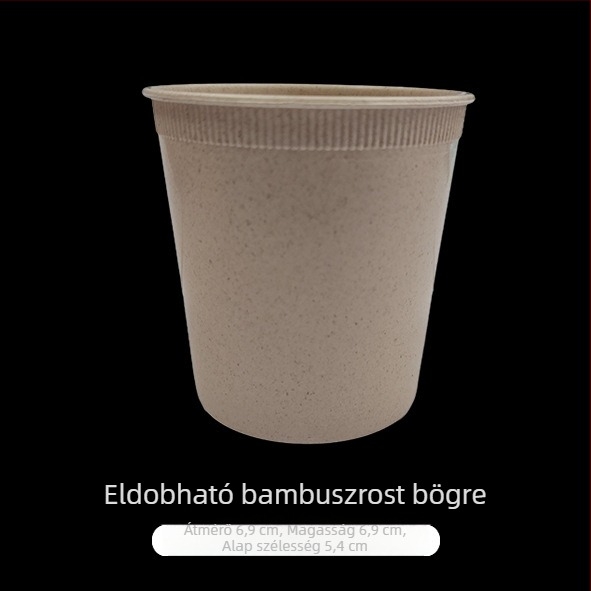 Egyszer használatos étkészlet bambuszrostból, négy részes, magas minőségű, biológiailag lebomló, élelmiszerbiztonságos