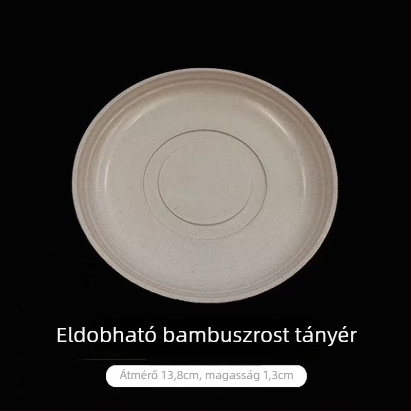 Egyszer használatos étkészlet bambuszrostból, négy részes, magas minőségű, biológiailag lebomló, élelmiszerbiztonságos