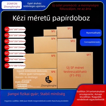 Öt rétegű hullámkarton költöztető doboz, sík csomagoló doboz, SF1–SF7 méretek, nyomás- és zuhanásálló