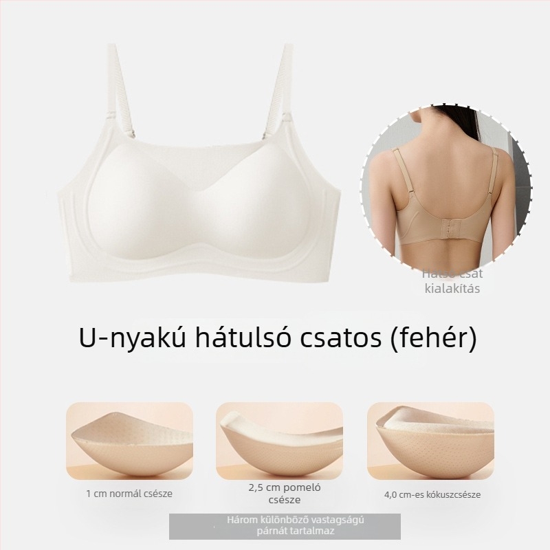 Varrás nélküli, láthatatlan hátsó részű melltartó, push-up hatás, vizuálisan növeli a kis melleket, anti-esés