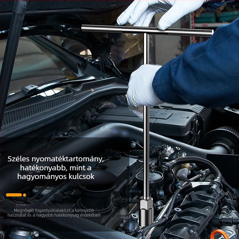 Kézi T-alakú dugókulcs 6–19 mm, többször használható külső hatszögű kulcs autók és motorkerékpárok javításához