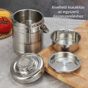 Rozsdamentes acélból készült, szigetelt ebéddoboz, nagy kapacitású, diákoknak és irodai dolgozóknak