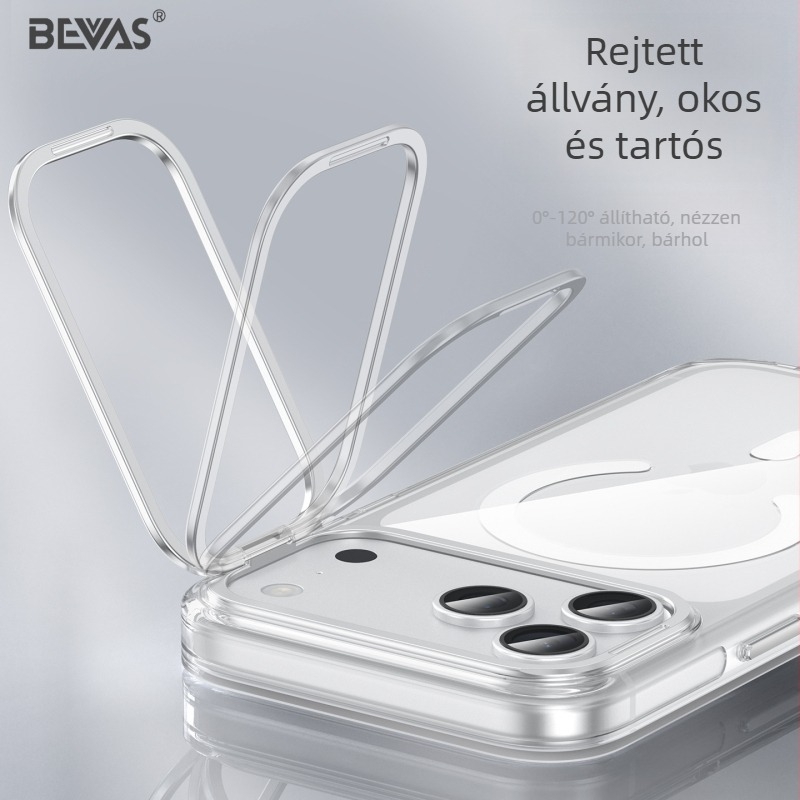 Bevas átlátszó iPhone 17 Pro tok – anti sárgulás, mágneses rögzítés és objektív tartó; kompatibilis az iPhone 17, 17 Pro, 17 Pro Max és 17 Air