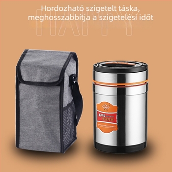 Hordozható, többszörös rétegű vákuum-izolált rizstárolóedény 201-es rozsdamentes acélból, nagy kapacitású, otthoni használatra