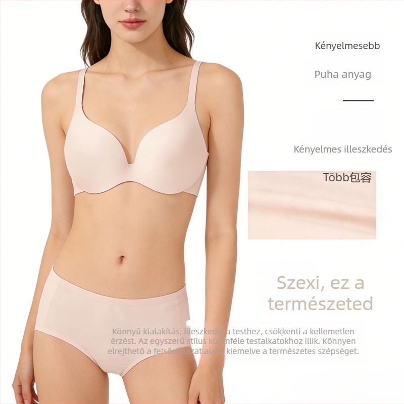 Kis méretű push-up melltartó és alsónemű szett, könnyű, varrás nélküli fehérnemű, japán stílusú minimalistikus melltartó és alsónemű nőknek
