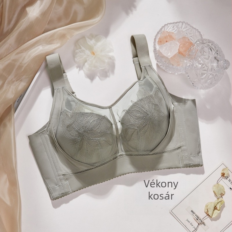 Plus-size női melltartó készlet: vékony kosár, kényelmes és légáteresztő, push-up, drótos, CD