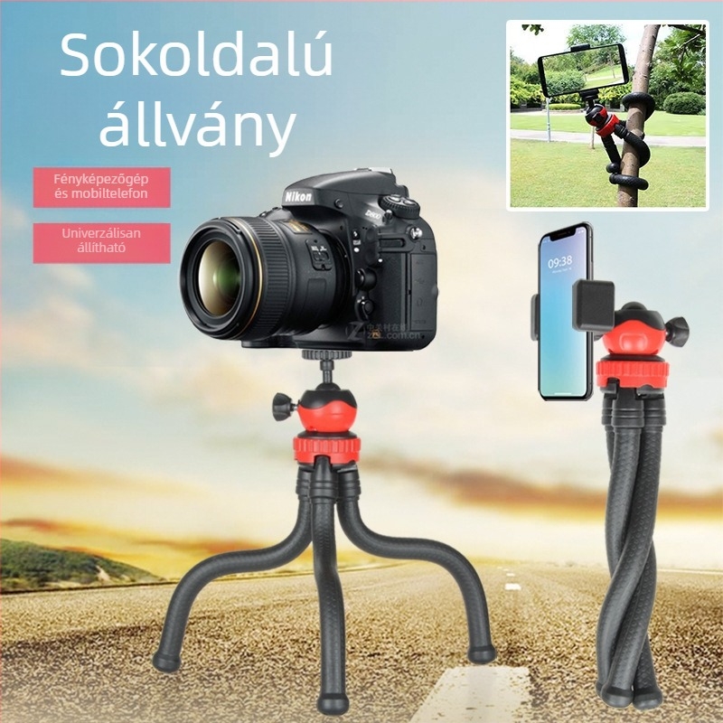 Tantu Black Diamond polipod mobiltelefonokhoz és DSLR-hez, golyófejjel, 30 cm, 0,38 kg, terhelhetőség 2 kg-ig