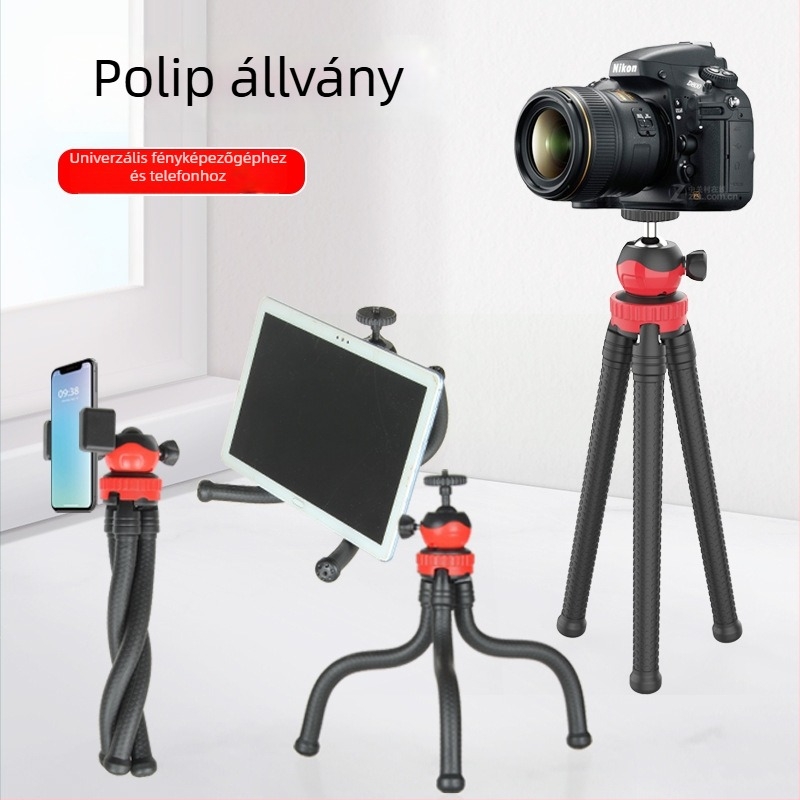 Tantu Black Diamond polipod mobiltelefonokhoz és DSLR-hez, golyófejjel, 30 cm, 0,38 kg, terhelhetőség 2 kg-ig