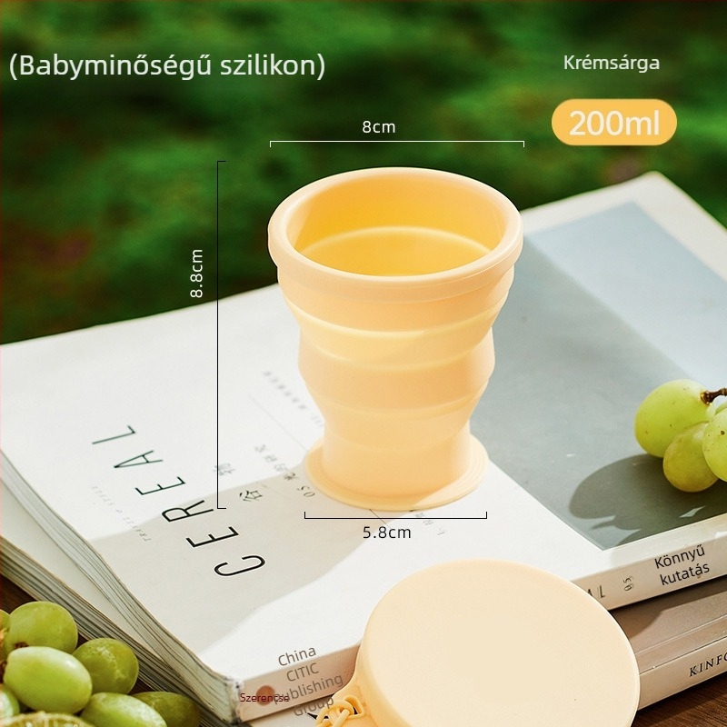 Szilikon összecsukható vízcsésze – hordozható utazó pohár, hőálló, könnyen tárolható, kompakt mini pohár