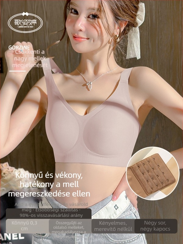 Női varrat nélküli, teljes kosárú melltartó, emelést adó, oldalsó támasztás, anti-megereszkedés, 2024 ősz-tél.