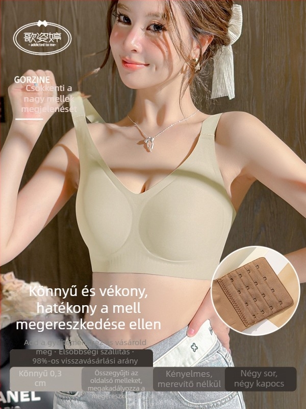 Női varrat nélküli, teljes kosárú melltartó, emelést adó, oldalsó támasztás, anti-megereszkedés, 2024 ősz-tél.