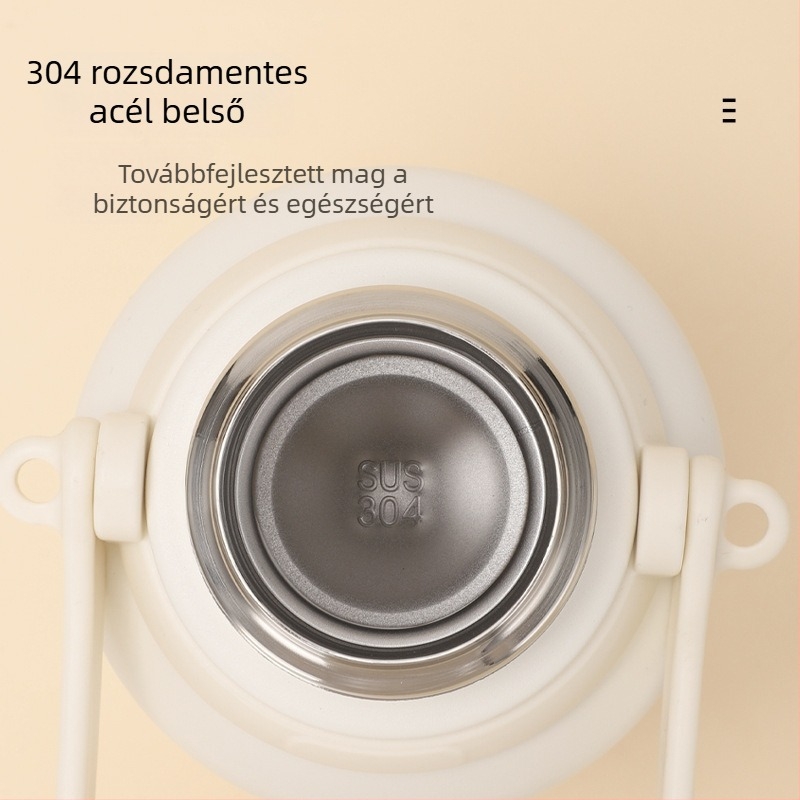 Kültéri nagy kapacitású termoszcsésze, 304 rozsdamentes acélból, tea–víz szétválasztás, hordozható sportos palack