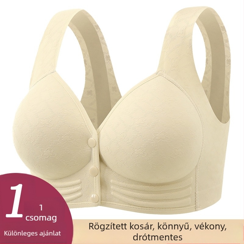 Új jacquard mintás, nagyméretű női melltartó, merevítő nélküli, mellény-stílus, fix kosár, sima elülső rész és formázott hátsó rész