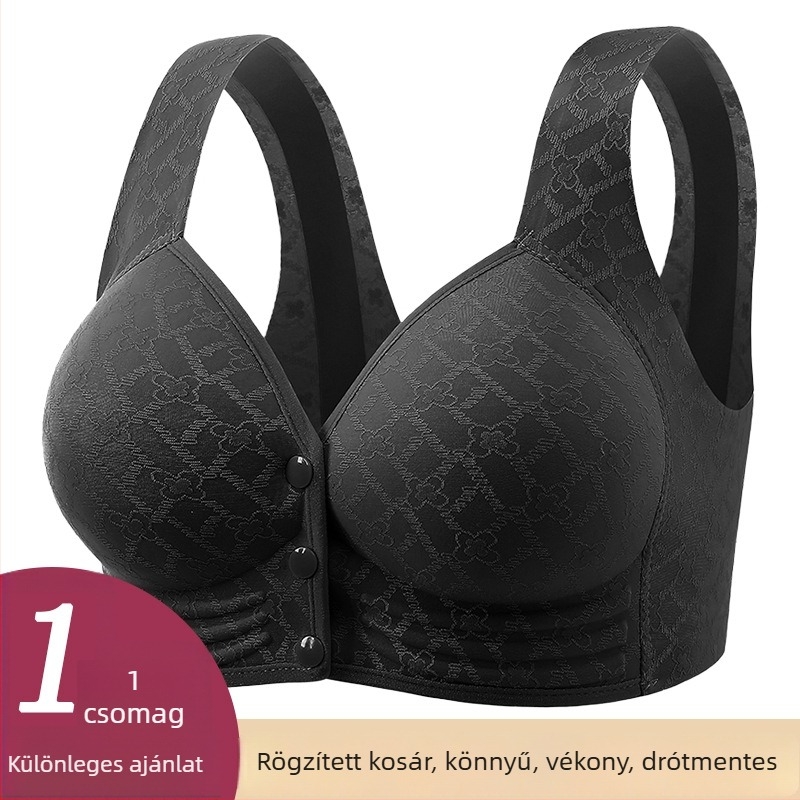Új jacquard mintás, nagyméretű női melltartó, merevítő nélküli, mellény-stílus, fix kosár, sima elülső rész és formázott hátsó rész