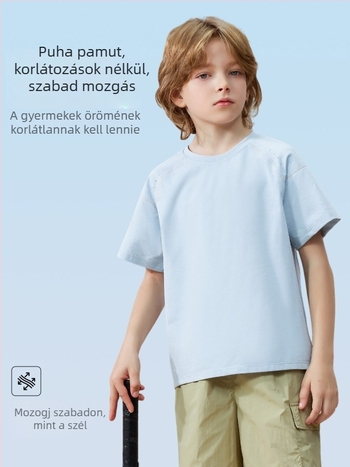 Gyermekeknek szóló nyári rövid ujjú, gyorsan száradó, légáteresztő sportos póló, uniszex
