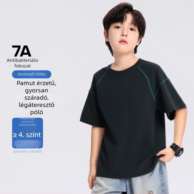 Gyermekeknek szóló nyári rövid ujjú, gyorsan száradó, légáteresztő sportos póló, uniszex