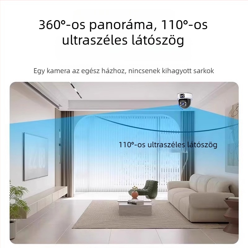 HD vezeték nélküli beltéri IP kamera 360° éjjellátással, 3MP/5MP, ABS ház