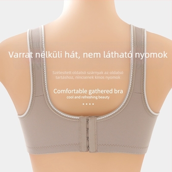 Plusz méretű drót nélküli szoptatós melltartó, vékony és légáteresztő, emel és összeszedi, oldalsó támasz, szép hátsó kontúr, női fehérnemű