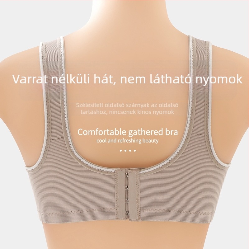 Plusz méretű drót nélküli szoptatós melltartó, vékony és légáteresztő, emel és összeszedi, oldalsó támasz, szép hátsó kontúr, női fehérnemű