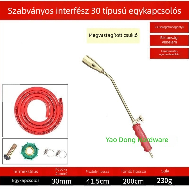 Folyékony gáz lángolópisztoly, vízálló, magas hőmérsékletű, húsok égetésére és a sertés szőrzetének és patáinak égetésére