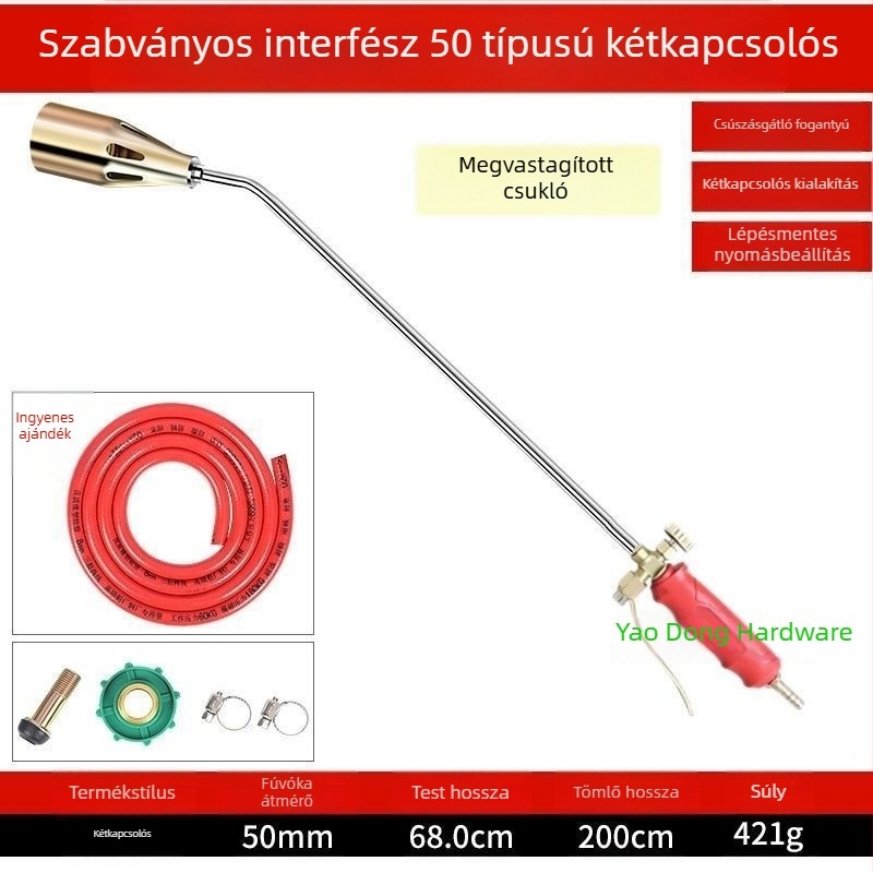 Folyékony gáz lángolópisztoly, vízálló, magas hőmérsékletű, húsok égetésére és a sertés szőrzetének és patáinak égetésére