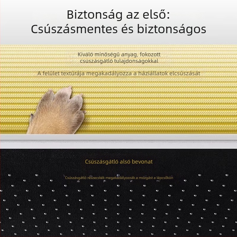 Kutya- és macska lépcső ágyhoz és kanapéhoz, csúszásmentes, levehető és mosható rámpával, kis testűeknek