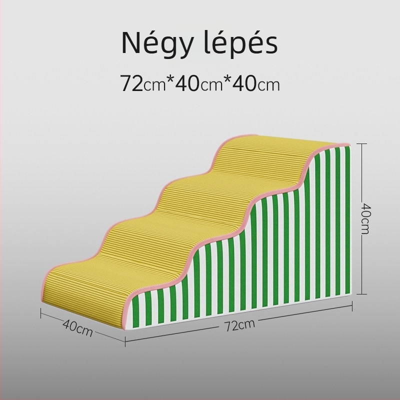 Kutya- és macska lépcső ágyhoz és kanapéhoz, csúszásmentes, levehető és mosható rámpával, kis testűeknek